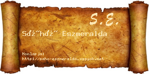 Sáhó Eszmeralda névjegykártya